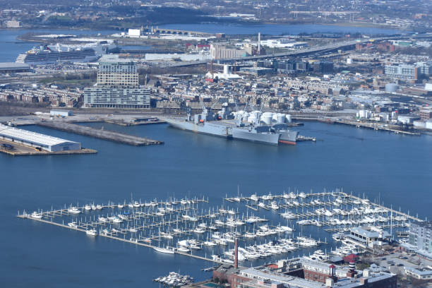 istock Aerial view of docked ships in Patapsco River in Baltimore 960631530