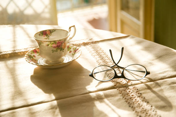 Cup with glasses 1 Glasses, cup and light from the window lacemaking photos stock pictures, royalty-free photos & images