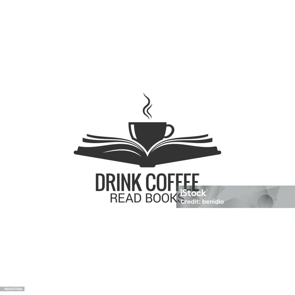 Coffee cup with book concept. Drink coffee read book on white background Coffee cup with book concept. Drink coffee read book on white background 8 eps Book stock vector