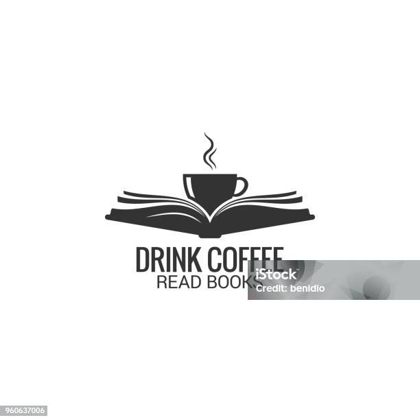 Coffee Cup With Book Concept Drink Coffee Read Book On White Background Stock Illustration - Download Image Now