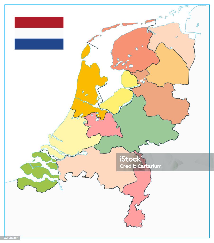 Bản Đồ Đơn Vị Hành Chính Hà Lan Không Có Văn Bản Hình Minh Họa Sẵn Có - Tải  Xuống Hình Ảnh Ngay Bây Giờ - Amsterdam, Benelux, Biển - Istock