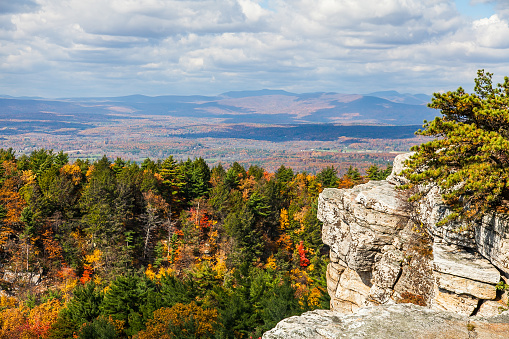 The forests and wilderness surrounding the luxurious Mohonk Mountain House Resort in New York's Hudson Valley.