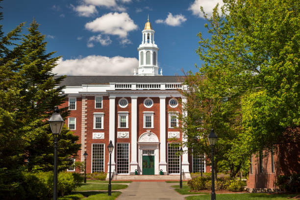 гарвардская школа бизнеса в бостоне, штат массачусетс сша - harvard university стоковые фото и изображения