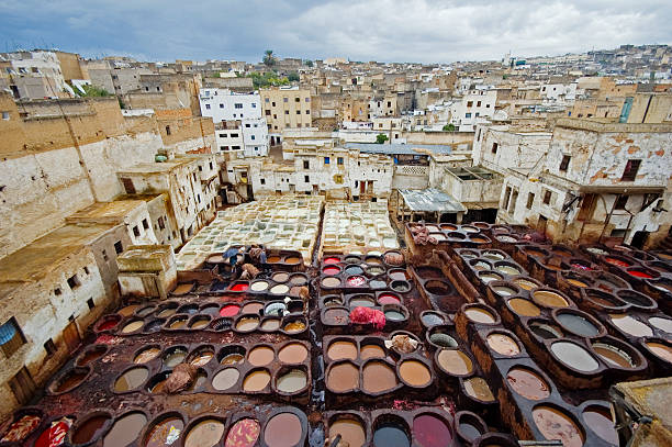 Tannery in Fes  fez morocco stock pictures, royalty-free photos & images