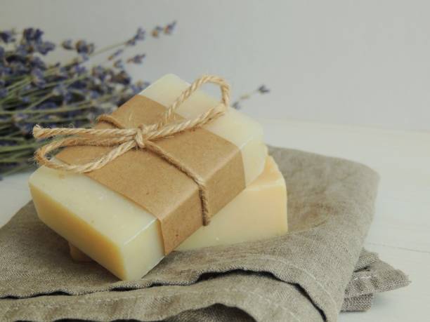 istock Handmade natural spa bath soap on linen towel. 960651372