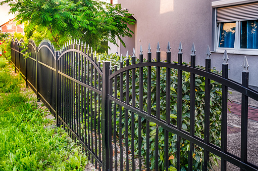 black metal fence