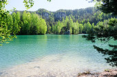 picturesque view of Lake in Adrspach-Teplice Nature park in Czech, travel concept