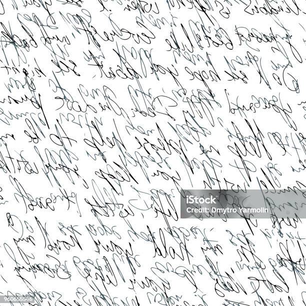 Abstract Vectorised Text Handwritten Abstract Text Seamless Pattern Vector Illustration For ...