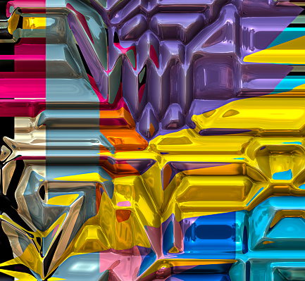 Computer generated vivid hitech abstract art with unique pattern and vivid colors.