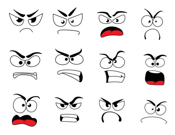 Angry Human Face Icon Of Upset Emoticon And Emoji Stock Illustration -  Download Image Now - Displeased, Eye, Anger - iStock