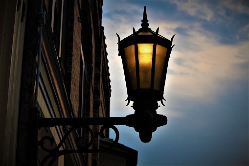 Old fashioned gas lamp Malvern Worcestershire