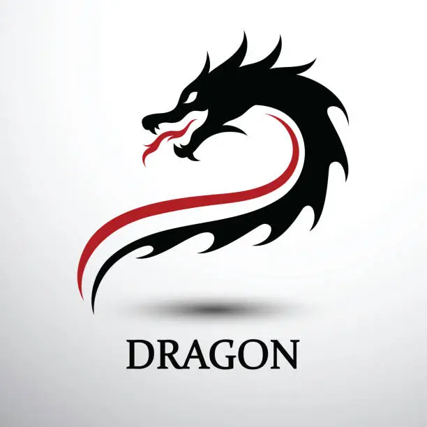 Vector illustration of Chinese dragon head vector