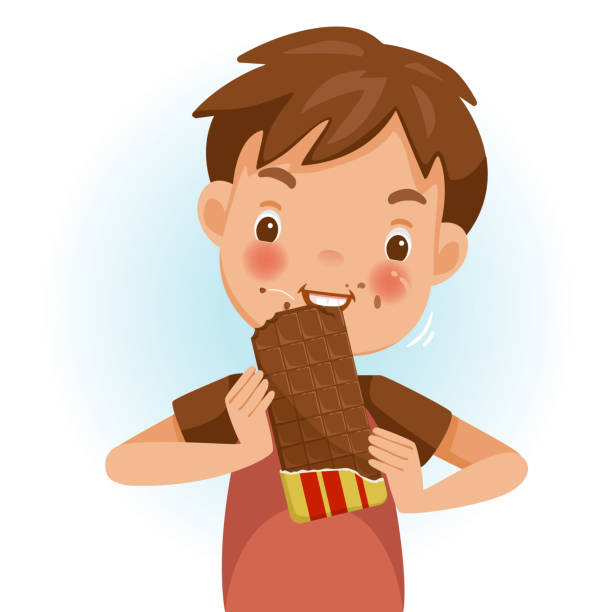 368 Boy Eating Chocolate Illustrations & Clip Art - iStock | Boy eating  chocolate bar