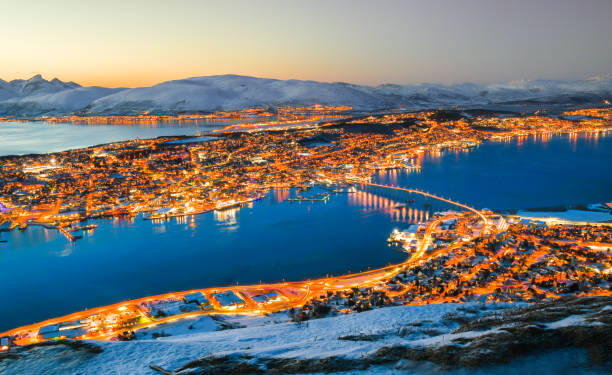 City of Tromso Norway stock photo