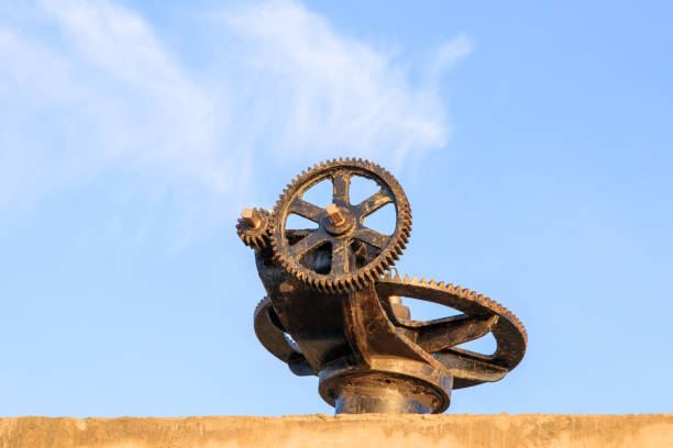 gear wheels water valve select focus with shallow depth of field