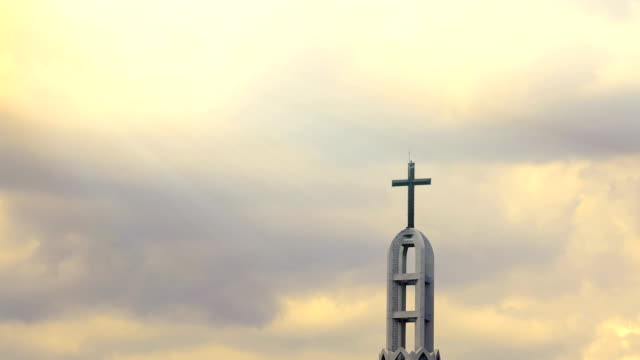 Time lapse: Calvary cross of christ and clouds sky