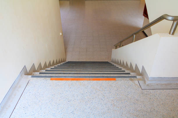 istock terrazzo floor stairs walkway down. select focus with shallow depth of field. 960699716