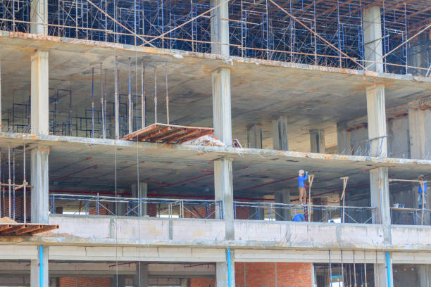 istock high big construction site in develop city  and crane working. with copy space add text 960699938