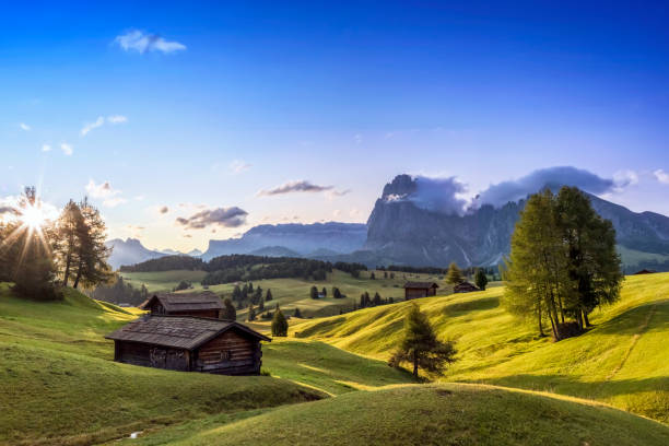 Alpe di Siusi, South Tyrol, Italy Dolomites, Mountain, Mountain Range, European Alps trentino south tyrol stock pictures, royalty-free photos & images