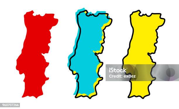 Portugal Map Stock Illustration - Download Image Now - Portugal, Map, Cartography