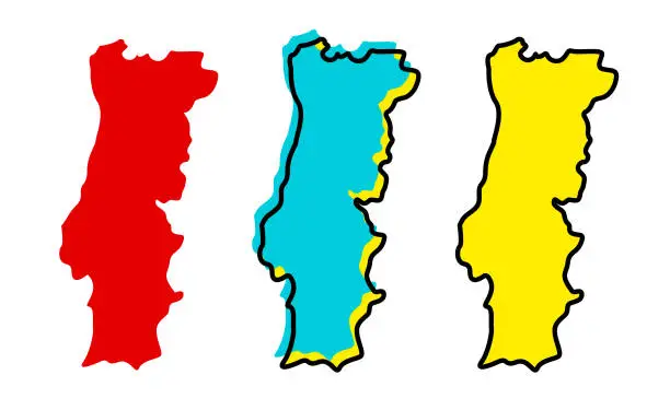 Vector illustration of Portugal map