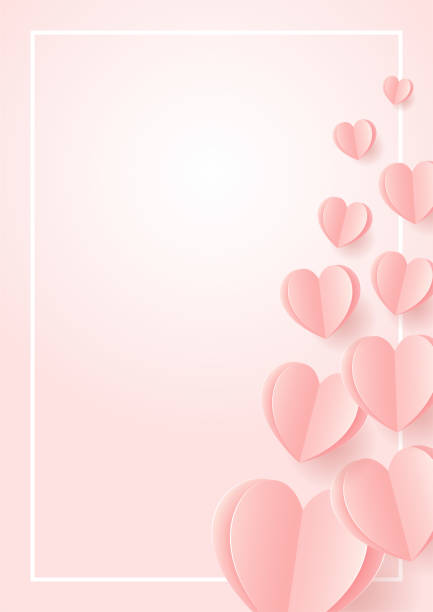 ilustraciones, imágenes clip art, dibujos animados e iconos de stock de postal de feliz boda con arte de papel de símbolo de amor vuelo elementos sobre fondo rosa blanco. de la mujer, cumpleaños, día de la madre, diseño de la tarjeta de felicitación de aniversario. ilustración de vector de eps10 - muammar