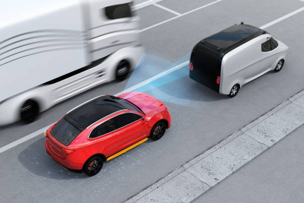 istock Red SUV emergency braking to avoid car crash 960714184