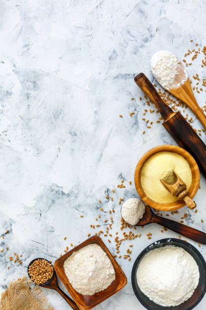 istock Different types of wheat flour and wheat grain. 960714264