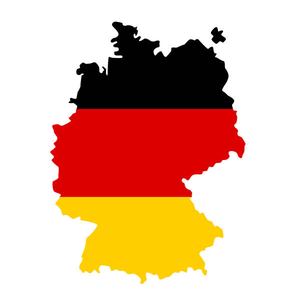 ilustraciones, imágenes clip art, dibujos animados e iconos de stock de mapa bandera alemania - alemania