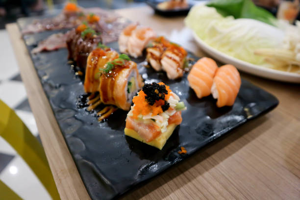 istock sushi and maki or Japanese roll 960723592