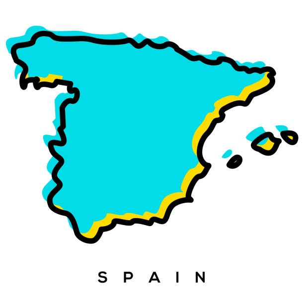 スペインのマップ ベクターアートイラスト