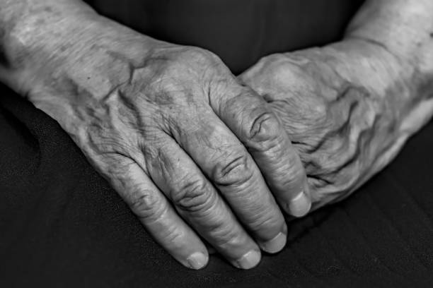 istock Old woman's hands, grandmother's hands, close-up, concept time, 960729702