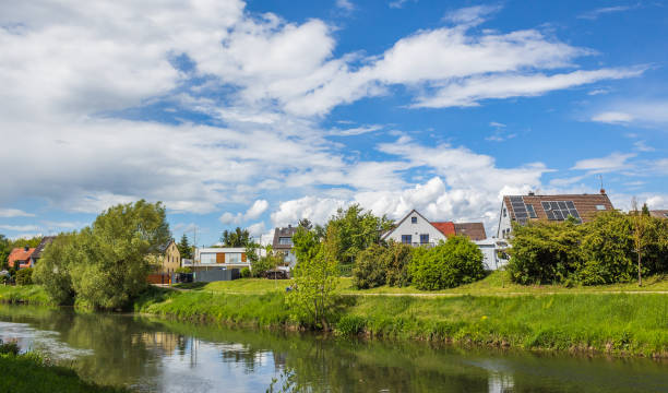 istock Nidda Riverbank Summer with blue sky in Frankfurt Hoechst 960730778