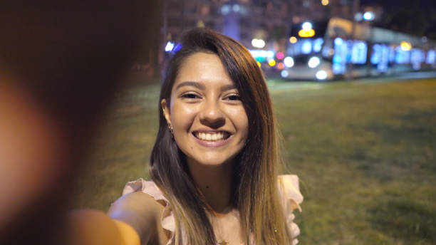 POV: Young woman video-conferencing