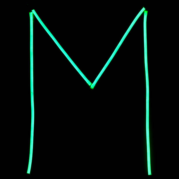 istock Green neon lights alphabet letters 960766018