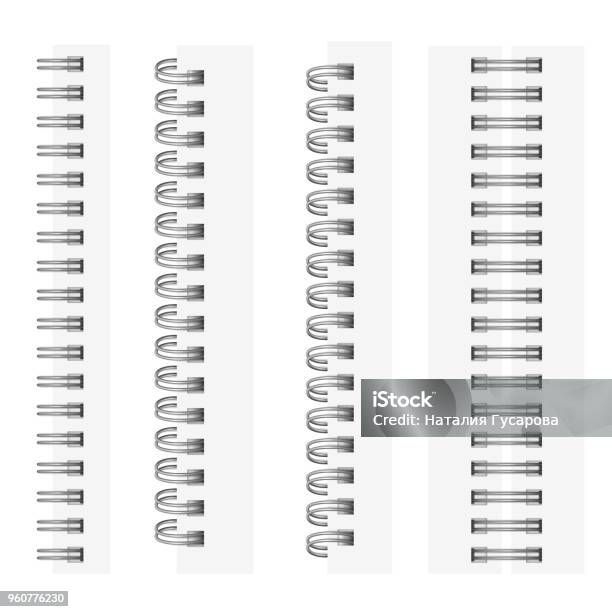 Vecteur Lensemble Des Images Réalistes De Spirales Argentées Pour Un Ordinateur Portable Vecteurs libres de droits et plus d'images vectorielles de Liens affectifs