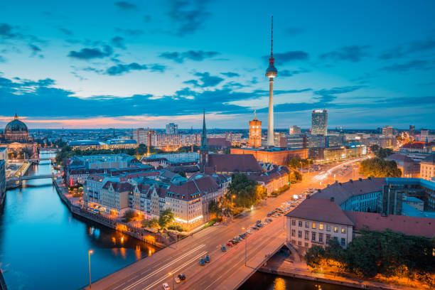 istock Berlin skyline with Spree river at night, Germany 960776608