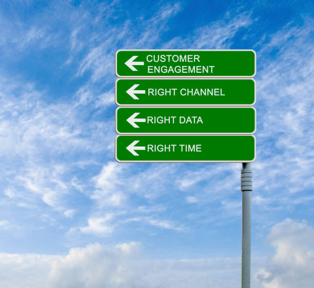 istock Direction road sign to customer engagement 960784310