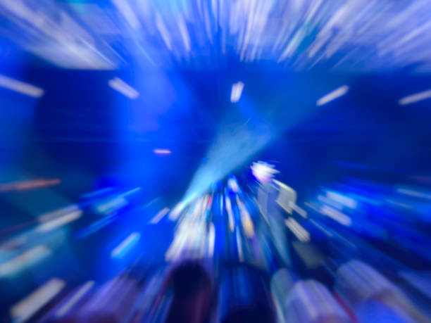 istock Abstract motion blur effect. Bokeh lighting in concert with audience 960791066