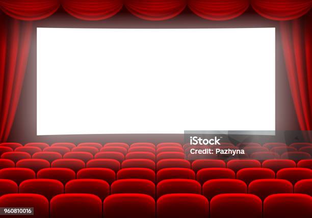 Cinema Hall Stock Illustration - Download Image Now - Movie Theater, Movie, Curtain