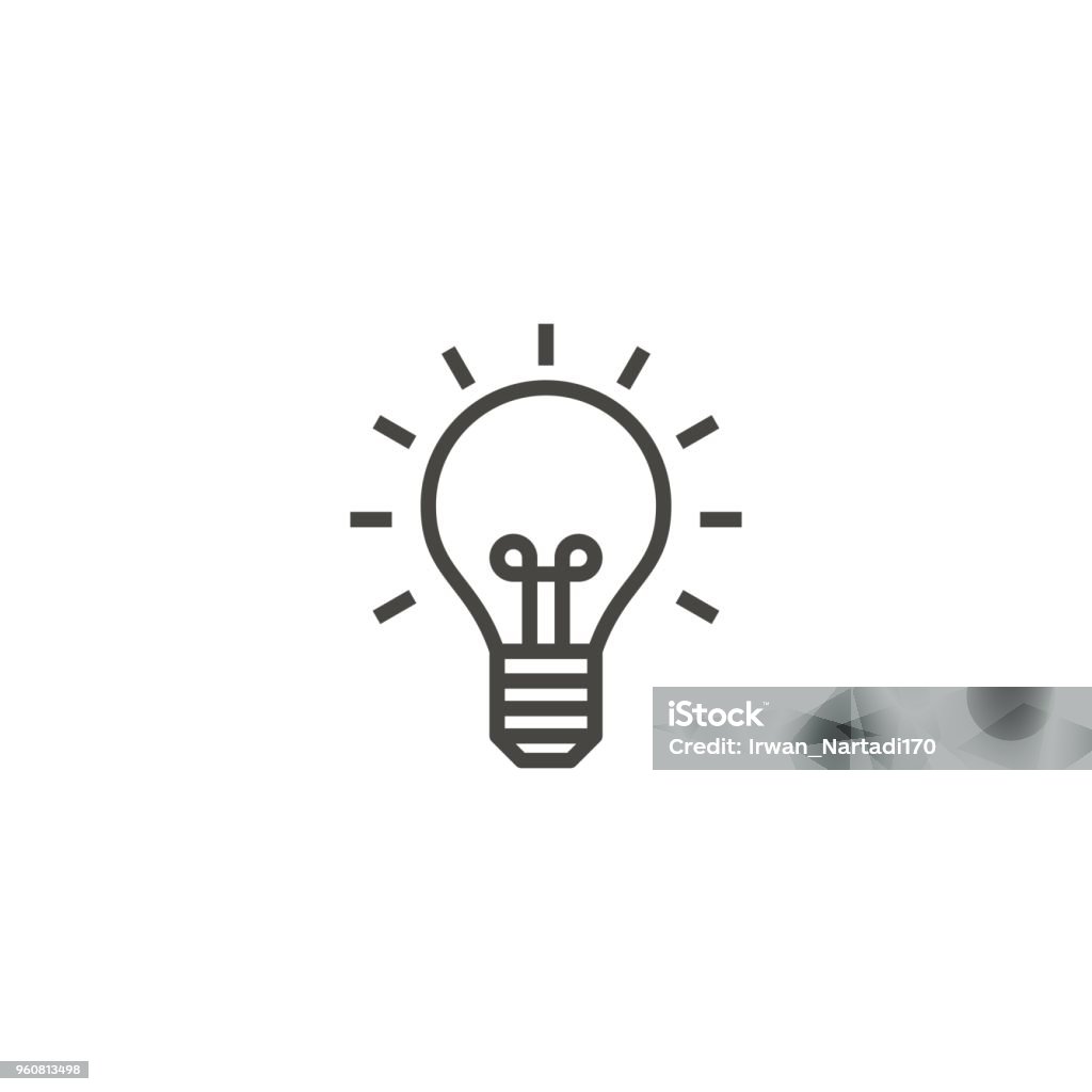 Glühbirne, Idee, Lampe Gliederung Symbol Vektor - Lizenzfrei Icon Vektorgrafik