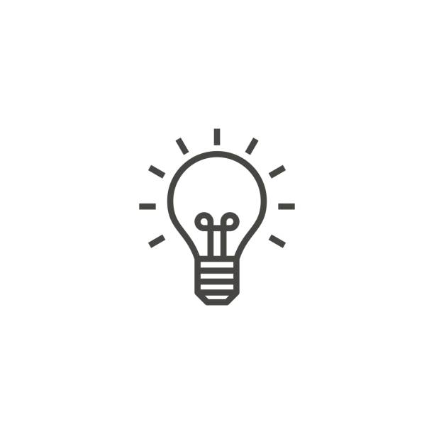 glühbirne, idee, lampe gliederung symbol vektor - verbesserung stock-grafiken, -clipart, -cartoons und -symbole