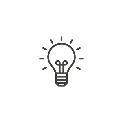 light bulb, idea, lamp outline icon vector
