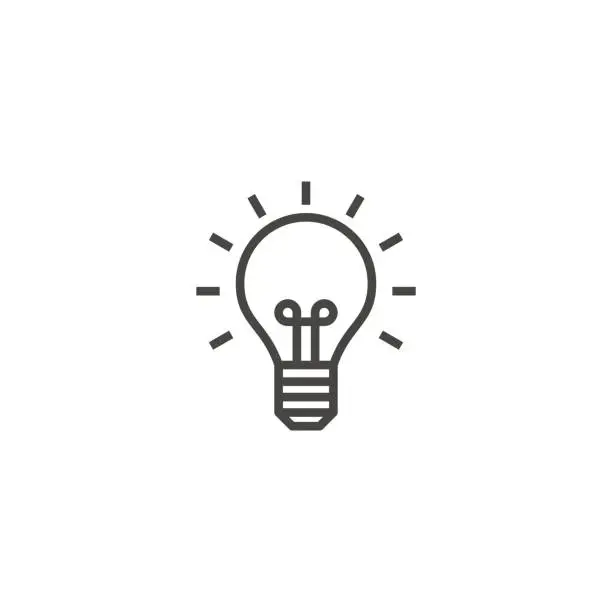 Vector illustration of light bulb, idea, lamp outline icon vector