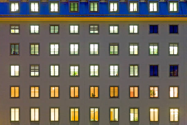 istock facade of office building  by night 960817428