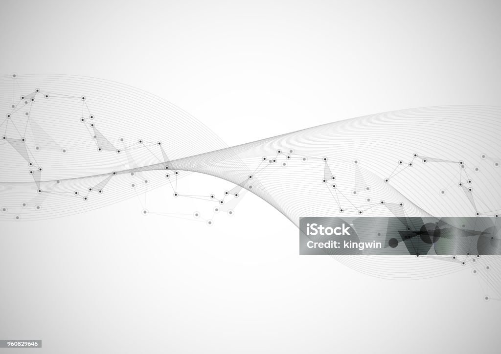 Abstract Connection Background With Lines And Dots Vector Geometric ...