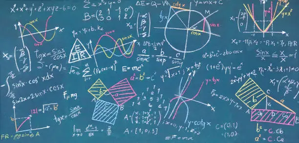 Photo of Physical and mathematical sciences for the engineer drawing on the chalkboard