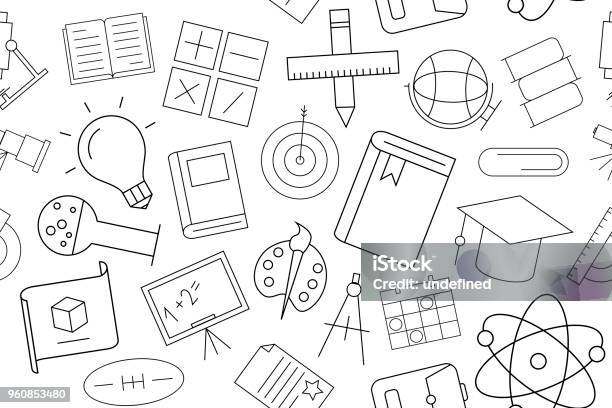 Educational Background Pattern Vector Education Pattern Educattion Seamless Background Stock ...