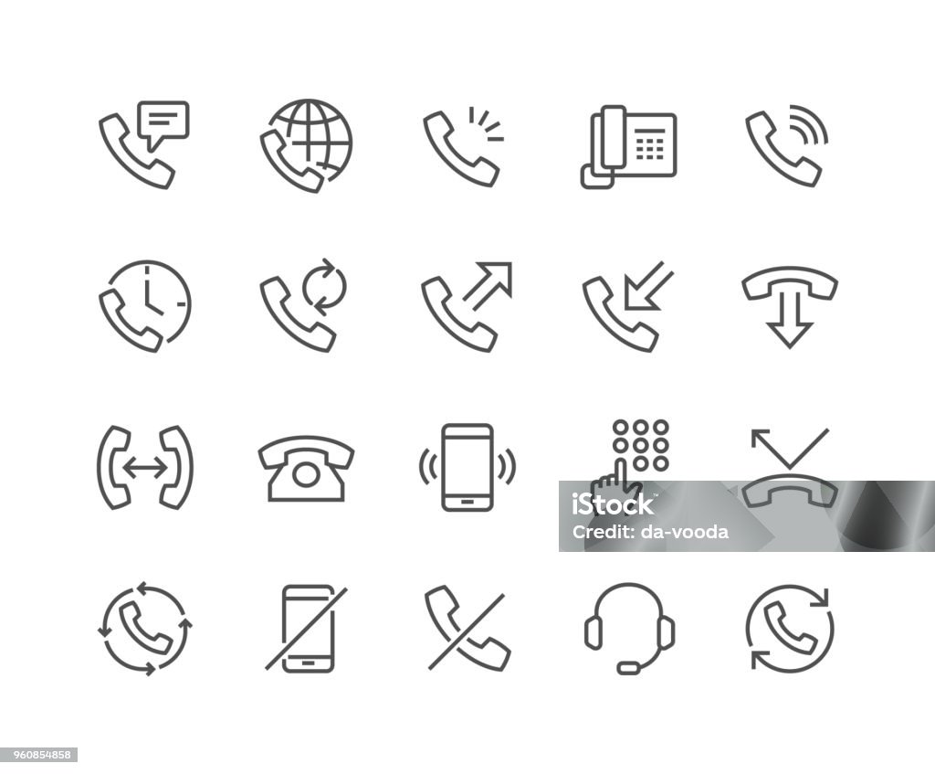 Linie Phone Icons - Lizenzfrei Icon Vektorgrafik