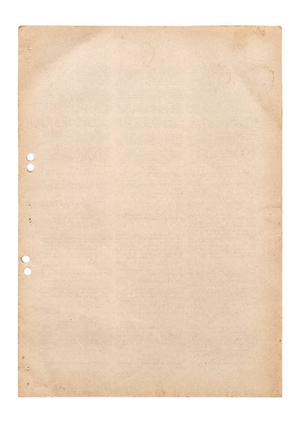 istock Used paper sheet Old book page isolated white background 960861604